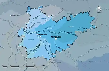 Les unités hydrographiques de référence de Tarn-et-Garonne.