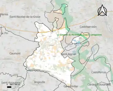 Carte des ZNIEFF de type 1 sur la commune.