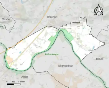 Carte de la ZNIEFF de type 1 sur la commune.