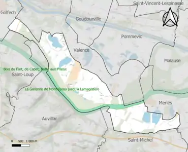 Carte de la ZNIEFF de type 1 sur la commune.