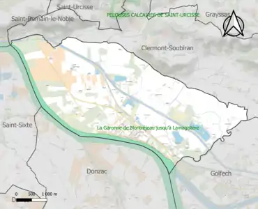 Carte de la ZNIEFF de type 1 sur la commune.