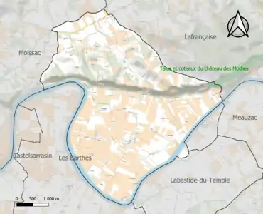 Carte de la ZNIEFF de type 1 sur la commune.