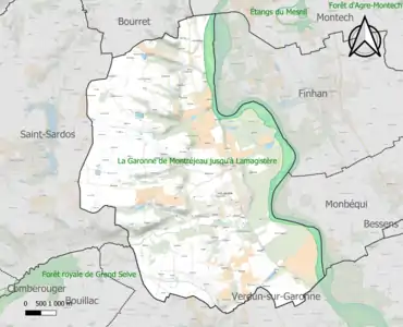 Carte de la ZNIEFF de type 1 sur la commune.