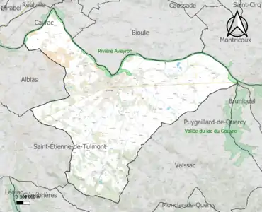 Carte des ZNIEFF de type 1 sur la commune.