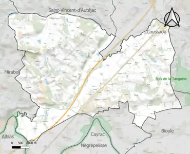 Carte de la ZNIEFF de type 1 sur la commune.