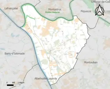 Carte de la ZNIEFF de type 1 sur la commune.