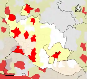 Localisation de l'aire d'attraction d'Apt dans le département de Vaucluse.