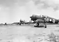 Des appareils du No. 84 Squadron RAAF (en), une unité de chasse, en 1943 avant son rééquipement en Curtiss P-40 Warhawk en septembre de la même année.