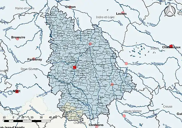 La Vienne est découpé en deux bassins DCE : Loire-Bretagne et Adour-Garonne.