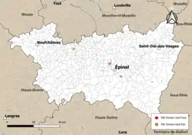 Carte des communes avec sites Seveso