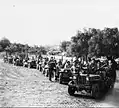 Soldats du 89e bataillon de l'armée israélienne à l'extérieur de Beit Jibrin, au cours de l'opération Yoav, octobre 1948.