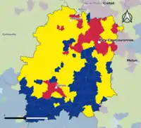Candidat arrivé en tête au 1er tour par commune.  Emmanuel MacronMarine Le PenJean-Luc Mélenchon
