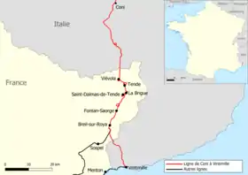 Voir la carte de la ligne.