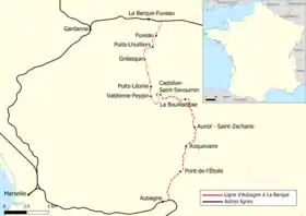 Voir la carte de la ligne.