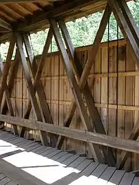 Treillis Howe du Lancaster Covered Bridge, Comté de Tippecanoe, Indiana