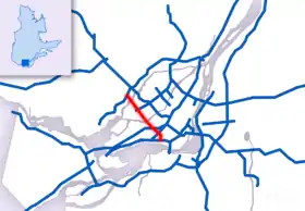 Carte de l'autoroute 13.