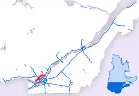 Carte de l'autoroute 640.