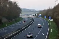 Vue depuis l'aire de Wasserbillig, en direction de l'Allemagne.