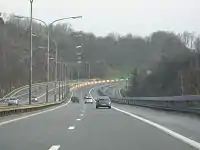 Tronçon de l'A27 au nord de Verviers.