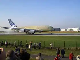 Atterrissage d'un Airbus A380