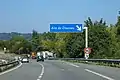 Panneau D32b de l'aire de Chanses, autoroute A48.