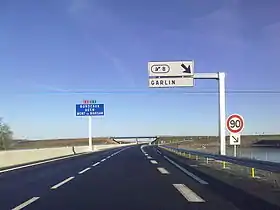 L'autoroute A65 près de Garlin.