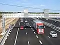 Vue rapprochée du même échangeur (à gauche l'A709, à droite l'A9).