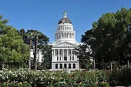 Capitole de l'État de Californie, à Sacramento. Siège de la législature d'État de la Californie et du gouverneur de Californie.