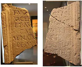 Inscription latine trouvée à Rodez, époque augustéenne.