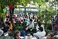 La terrasse de café franco-allemande à l'Alliance française de Porto.