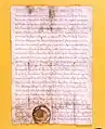 Document de 1154 mentionnant pour la première fois le village.