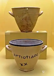 Image d'une clepsydre (ou horloge à eau) athénienne