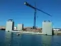 Construction de caissons flottants pour le port en 2015