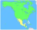 Pays d'Amérique du Nord qui reconnaissent le Kosovo (en vert).