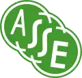 Lettres « ASSE » en biais entourées d'une forme de trois ronds superposés
