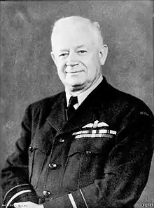 Portrait de l'homme en uniforme militaire sombre avec les ailes de pilote sur la poitrine.