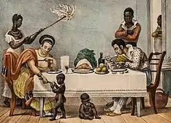 Jean-Baptiste Debret (français au Brésil), Le diner. Les dèlassemens d'une après diner (av. 1830, Itaú Cultural).