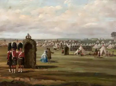 Le 79e régiment à pied écossais posté au camp de Chobham (1853), Ardersier, Highlanders Museum.