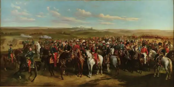 Rencontre du prince Albert d'Angleterre et de l'empereur Napoléon III sur les hauts de Boulogne (1856), localisation inconnue.