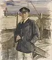 A Lieutenant on the Bridge, Hm Trawler - (lieut G Maccoll Smith, Rnr), 1918, Imperial War Museum.