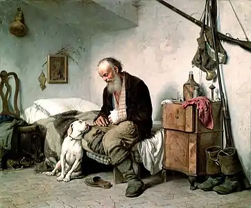 Un homme et son chien.