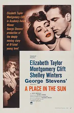 Description de l'image A Place in the Sun (1959 reissue poster).jpg.