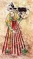 Fresque d'une jeune fille du début de la dynastie T'ang, VIIe siècle