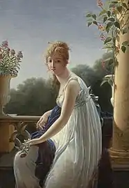 Étude ou copie de l’Étude d'une jeune femme assise à la fenêtre, tableau présenté au Salon de 1801, localisation inconnue.