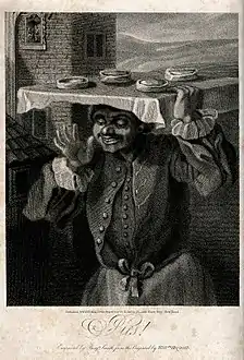 Un boulanger portant des tartes sur sa tête (1824), d'après Hogarth, Wellcome Trust