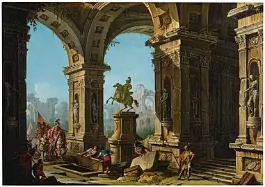 Alexandre le Grand devant la tombe d'Achille, Antonio Joli, XVIIIe siècle