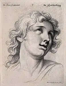 Un visage exprimant le ravissement (1732), d'après Charles Le Brun.