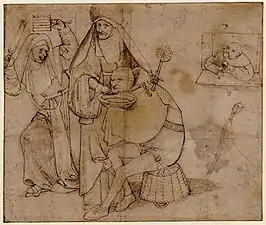 Jérôme Bosch, Une scène de barbier comique, ca. 1477-1516.