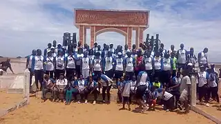 Participants de l'édition 2017 de la Route des Pêches à la marche, à Ouidah.