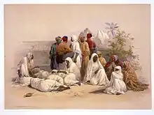 Un marché aux esclaves au Caire, par David Roberts (av. 1864).